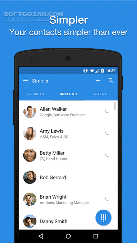 دانلود Simpler Contacts & Dialer Pro 8.6 for Android +4.0 - دانلود دفترچه تلفن برای اندروید - سافت گذر