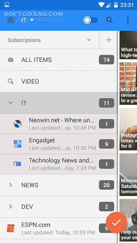 دانلود gReader Pro (Google Reader) 5.2.0_410 for Android +4.0 - دانلود فید خوان گوگل برای اندروید - سافت گذر