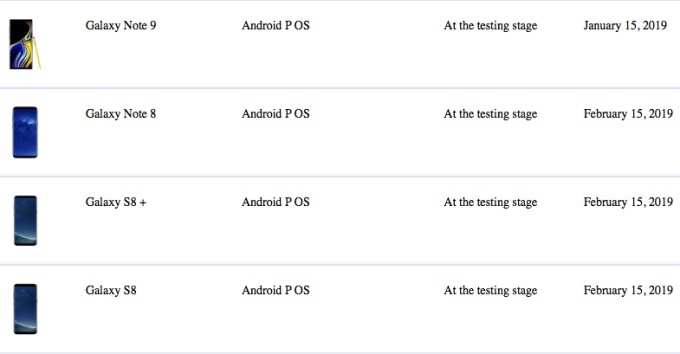 سامسونگ گلکسی نوت گلکسی نوت 9 اندروید اندروید 9 اندروید P